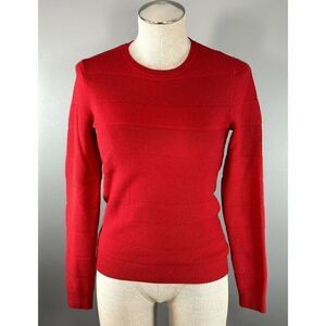 Miss Wu Cashmere Knit Crewneck Sweater in Red Size XS